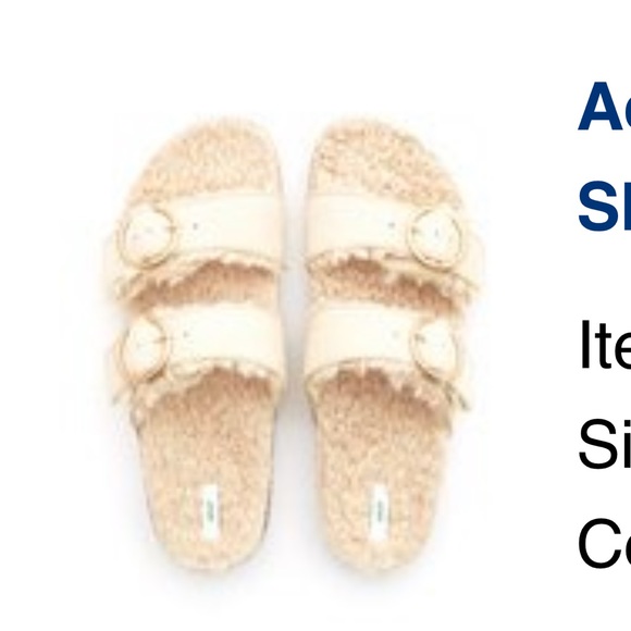 Aerie Double Strap Sherpa Lined Sandals Size 7 - Picture 4 of 5